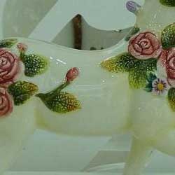 欧美西洋田园风格-创意家居礼品-马到成功-柔情玫瑰马-陶瓷摆件